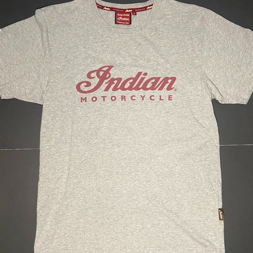 Indian Motorcycle Gray T-Shirt Red Unisex Men's Medium